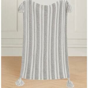 Styled Collection Mist Light Grey Baby Nursery 3D Stripes Stroller Blanket NEW